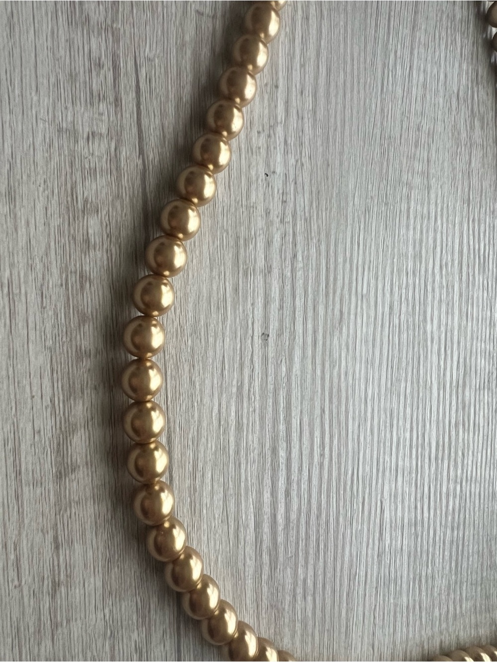 Gold Tone Beaded Statement Necklace | Classic Ball Bead Strand - Picture 6 of 6